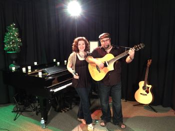 On the set of Heart Matters tv show. We recorded 2 songs from How The Light Gets In, and Tonight, Everywhere Is Bethlehem for the Christmas episode.
