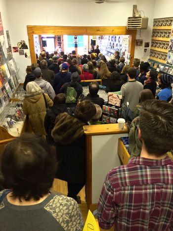Foot-stomping, floor-shaking, full-house crowd at Fred's Records.
