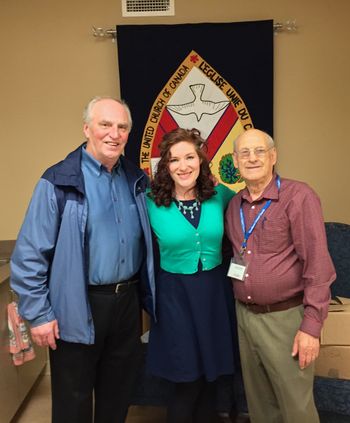 After the concert with our opening act, singer-songwriter, George Diamond, and concert organizer, Ralph Sams. Woodlawn United Church, Dartmouth, NS
