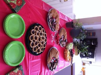 Guests were treated to fresh fruit, sweets, and hot apple cider.
