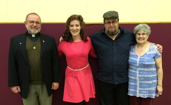 With Rev. Michael O'Hara and concert organizer, Kathy Page. Miramichi, NB
