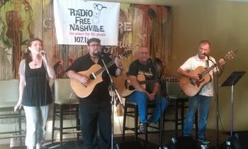 Songwriter round at the Commodore Lounge with Scott Neubert & Denny Martin. We were broadcast live on 107.1 Radio Free Nashville!
