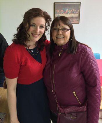 Allison and her cousin, Judith, meeting for the first time!
