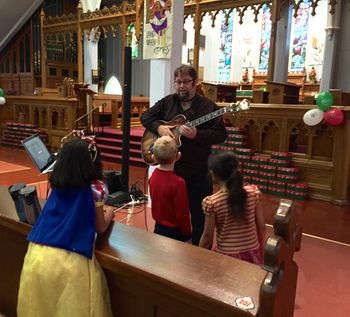 Gerald and his fan club! Yes, even Snow White attended church that day...
