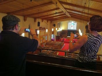 Gerald & Linda setting up the shot for the back cover.
