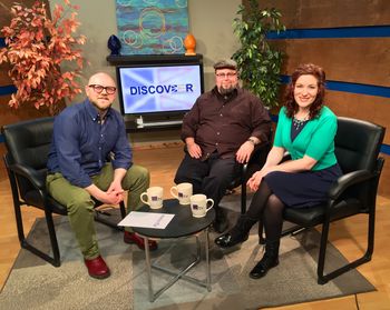 On the set of Discover NL, Eastlink TV, with host, Marc Warren. We shot 2 song performances and had an interview about ECMW, songwriting, and life on the road.
