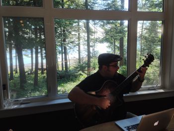 Gerald's early morning songwriting studio in Chamcook, NB, overlooking the Bay of Fundy.
