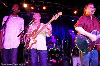 (l-r) Eric Reed, Scott, Kevin Rutschman, Mark Kramer. Sitting in w/Last Waltz Ensemble @Smith's Old Bar, Atlanta. 2010
