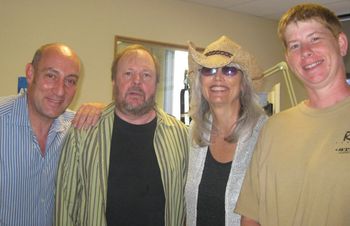 AM 1690 studios (from l-r ) Scott, Emory Gordy, Jr., Emmylou Harris. 6/25/10 We were on-air in a wide ranging discussion for 1 1/2 hours.
