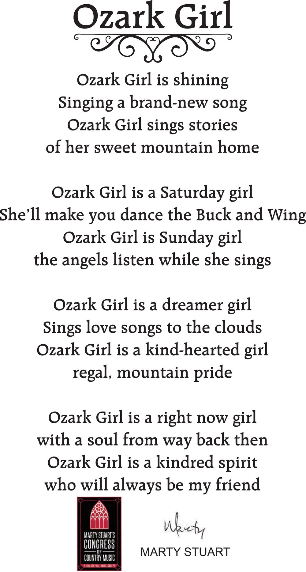 Pam Setser / Ozark Girl / Marty Stuart