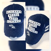 BLACK MIXED WITH BLACK DENIM DAD HAT