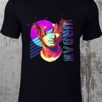 URBAN ART PINK FLORESCENT BLACK T-SHIRT 