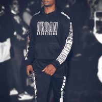 Urban Everything Reflective Black Pull Over Sweatsuit 