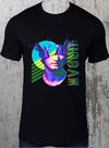 URBAN ART BLUE FLORESCENT BLACK T-SHIRT