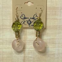 Statement Pink and Green Earrings