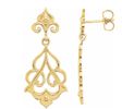  Regal Bloom 14K Yellow Gold Floral Earrings