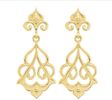  Regal Bloom 14K Yellow Gold Floral Earrings