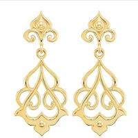  Regal Bloom 14K Yellow Gold Floral Earrings