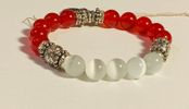 Red and White Stretch Bracelet