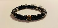 Black Preciosa Matte Bead and Hematite Bracelet