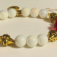 White and Red Stretch Bracelet