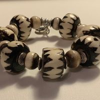 African Batik Bone Stretch Bracelet 