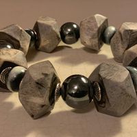 Gray African Bone Stretch Bracelet