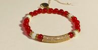 Red and white Stretch Bracelet
