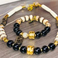 Luxury Grecian Gold Choker and Earring Set