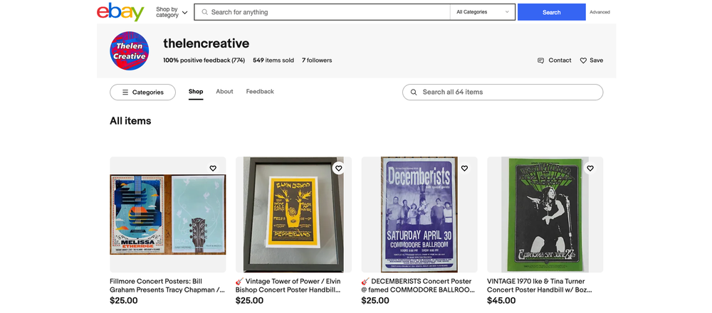 Thelen Creative Ebay Store Record Store Music Posters