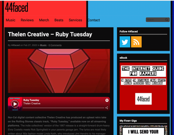 New Music at 44faced Music with Thelen Creative Retro Rock Ruby Tuesday
