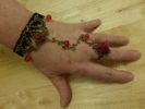 Vintage Gothic Rhinestone Rose Flower Ring Lace Bracelet