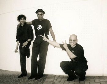 From left to right: Amit Chatterjee, Robert Thomas Jr. & Tom Toyama. Moments after this photo was taken, we played a totally improvised concert interacting incredibly on stage. I remember that it was intensely creative & spontaneous where the sounds & feeling of the music took flight. It's one of the highest enlightening musical experiences I ever had. Thank you Amit & Bobby.
