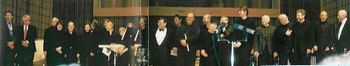 Gaber with former students immediately after his 85th Birthday Celebration Concert at Auer Hall at Indiana University School of Music.
