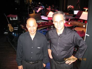 Jan 2011: Tom Toyama & Jim Dallas right before performing in broadway diva Patti Lupone's Gypsy Band.
