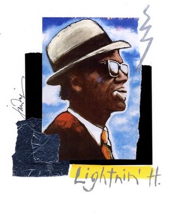 Lightnin' Hopkins (Vertical) 8x10 Mixed Media Collage / signed & framed Price: $55. ( includes shipping ) Buy/store
