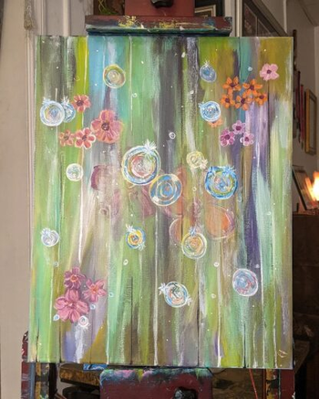 Bubbles in Green (20x16 on stretch canvas)
