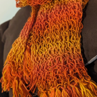 Handmade Scarf by Jenn Coffey, orange