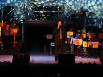 Me on percussion during the opening night of the 'Wish-Magic Tour' 2009 (Andrew Weeden on vocals)
