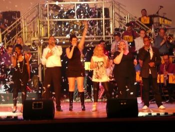 All the cast on 'The Wish tour' 2009. I'm on percussion top right
