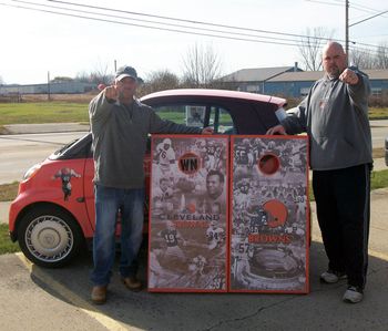 Joey and BigSumBitch (Jeff Ritchie) & his COOL BOARDS! GO BROWNS!
