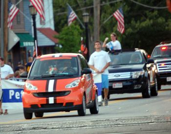 Pumping up Browns Fans in Olmsted Falls Heritage Days 2010 Parade
