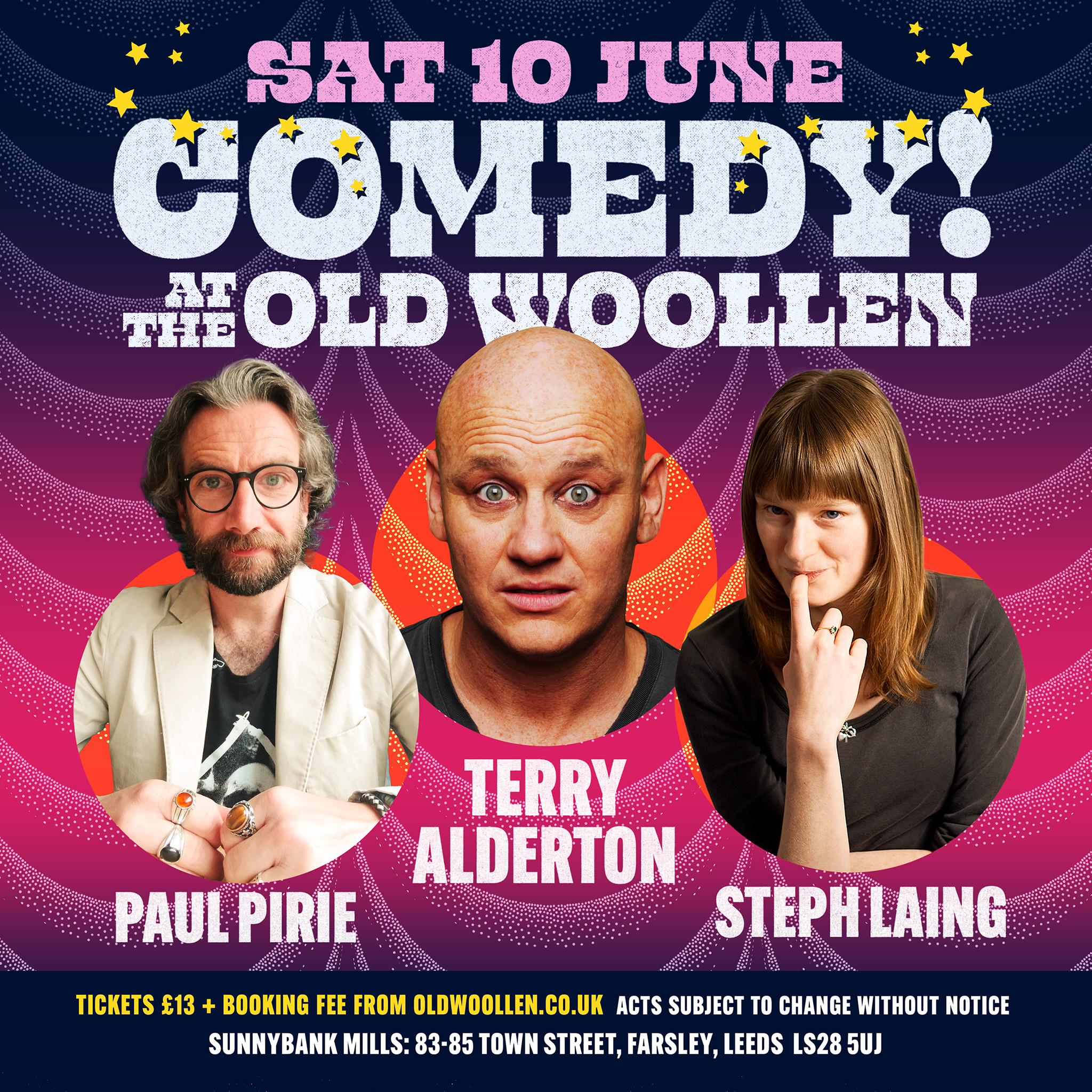 Comedy at The Old Woollen - Sat 10 June @ The Old Woollen, Sunny Bank ...