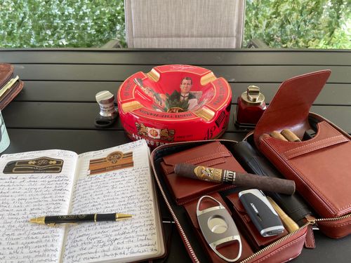 For those of you who do not follow Ararons cigar show, writing his reviews is one of the things he loves most. He openly talks about his journals and keeps the latest one with him. Just ask and he will show it to you.