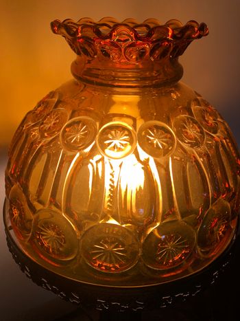 Amber Glass Lamp In Haunted House Studios
