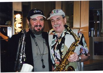 Lew with Phil Woods on tour in Europe 2000

