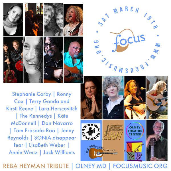 FocusMusic, Uptown Concerts, WFMA, SAW & IMT Present a Tribute to Reba  Heyman @ Olney Theatre - Mar 19, 2022, 7:00PM