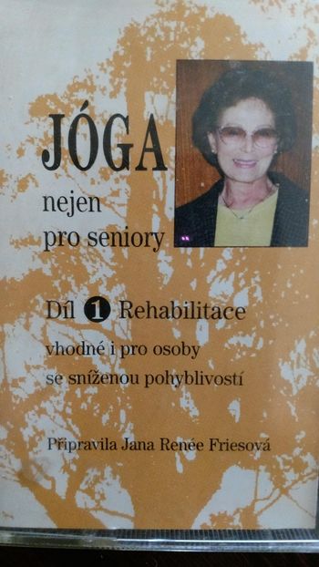 cassette with an episode of my mom's program, leading yoga for seniors, on Czech national radio
