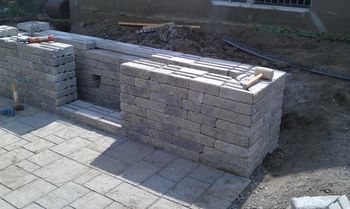 Progress of Integrated Stone BBQ Island

