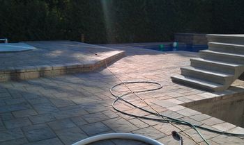 New install of Pave Uni Stone to complement Pool Area
